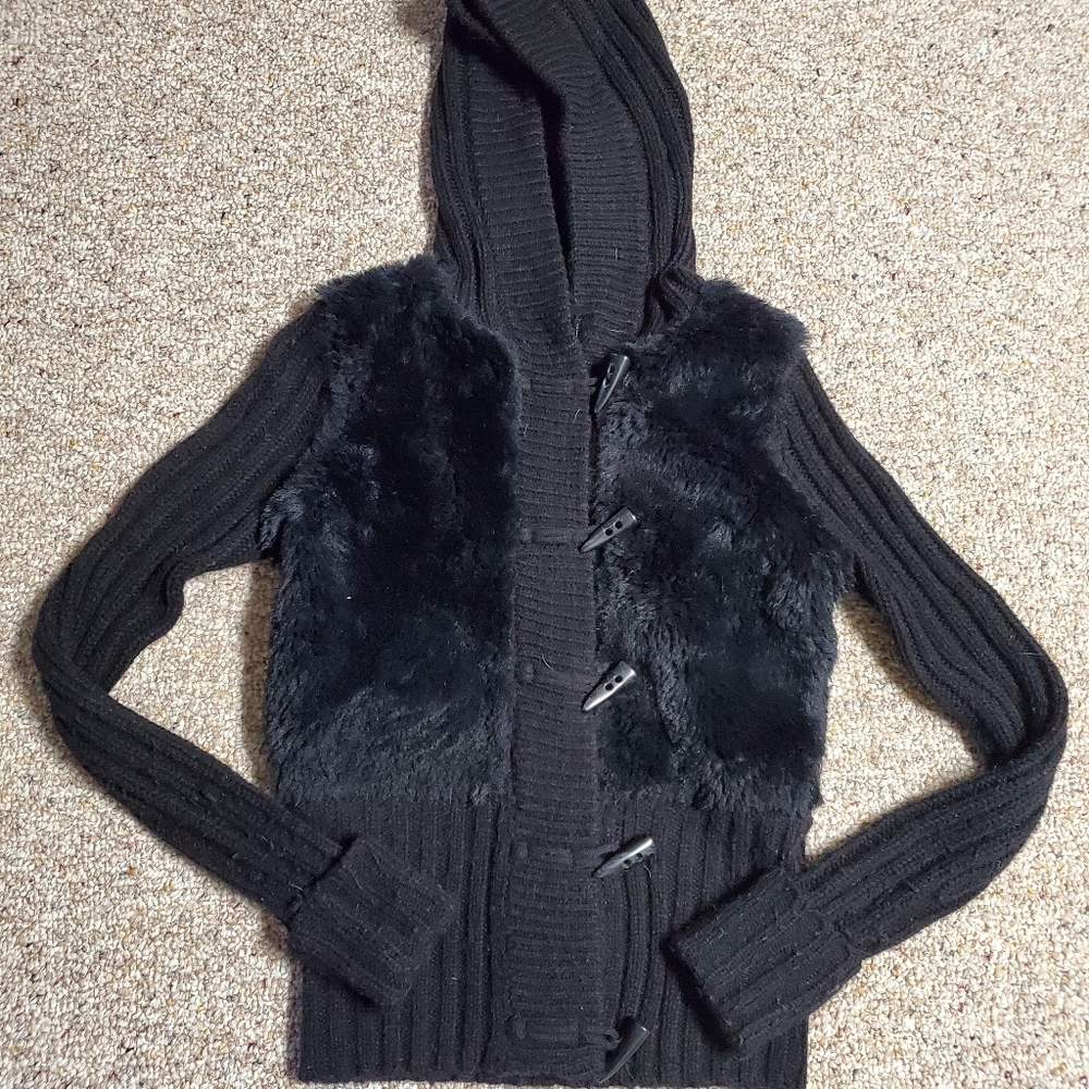Furr Front, Button Up Sweater